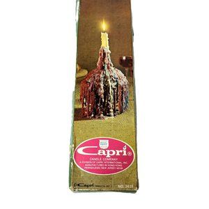 Vintage Capri 12" Drip Candles Multi Color Set of Two